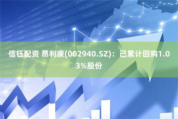 信钰配资 昂利康(002940.SZ)：已累计回购1.03%股份